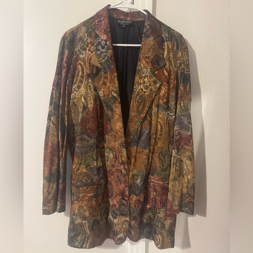 Ellen Figg Multicolor Paisley Blazer